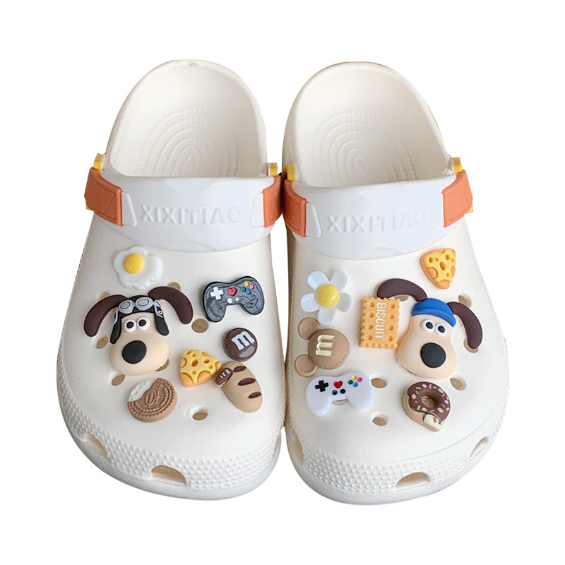 细细条 日系ins可爱狗狗情侣洞洞鞋夏季时尚两穿软底沙滩凉拖男女,淘宝优惠券,粉丝福利购,淘宝优惠卷