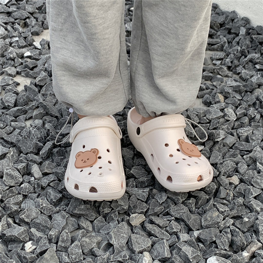 Slim hole shoes cute ins Baotou Beach
