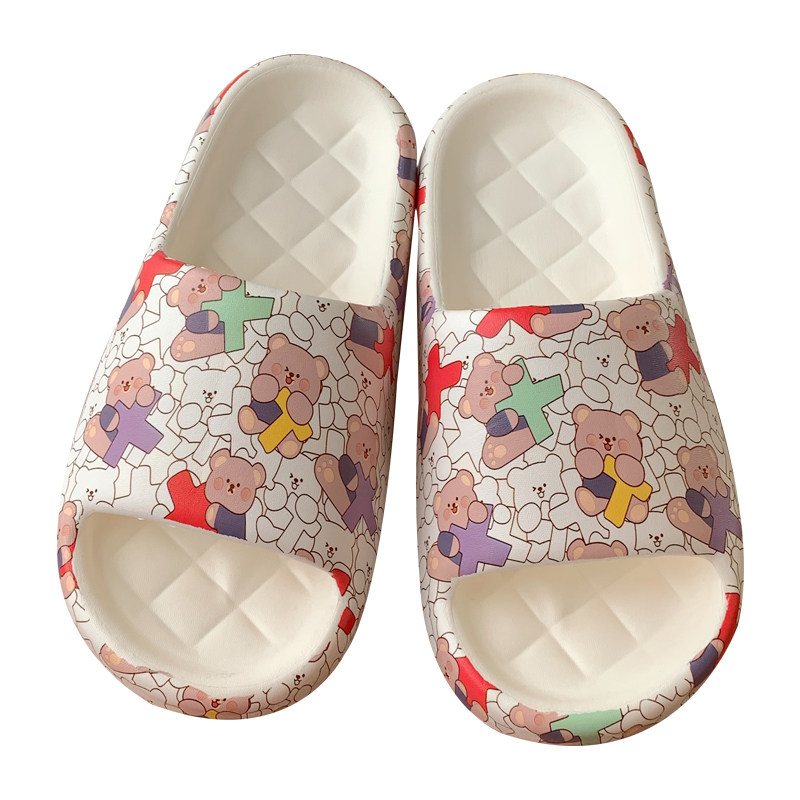 细细条 软平底防滑学生夏季休闲居家凉拖鞋创意可爱小熊女士拖鞋,淘宝优惠券,粉丝福利购,淘宝优惠卷