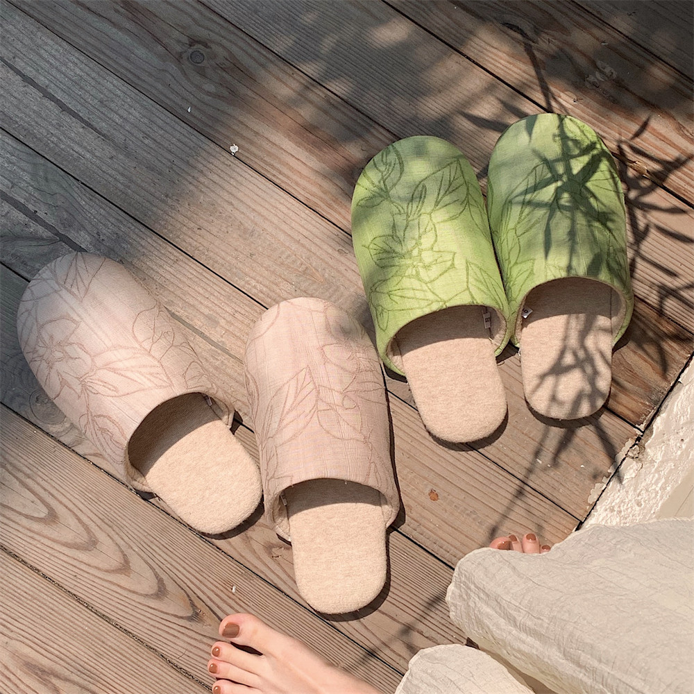 细细条 秋冬中国风茶艺包头棉拖鞋女休闲防滑中式禅意树叶居家鞋,淘宝优惠券,粉丝福利购,淘宝优惠卷