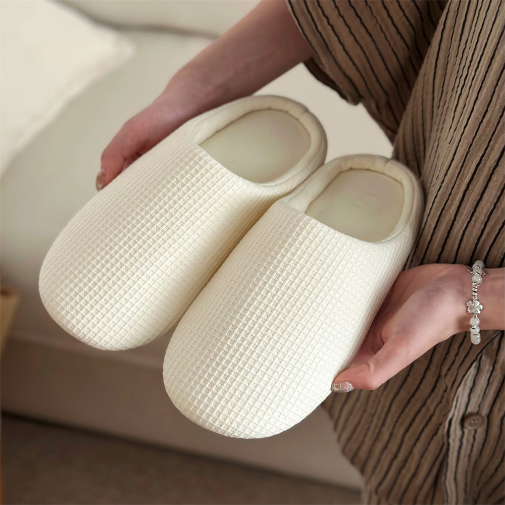 细细条 日系华夫格室内吸汗静音地板鞋男女春夏情侣防滑棉布拖鞋,淘宝优惠券,粉丝福利购,淘宝优惠卷