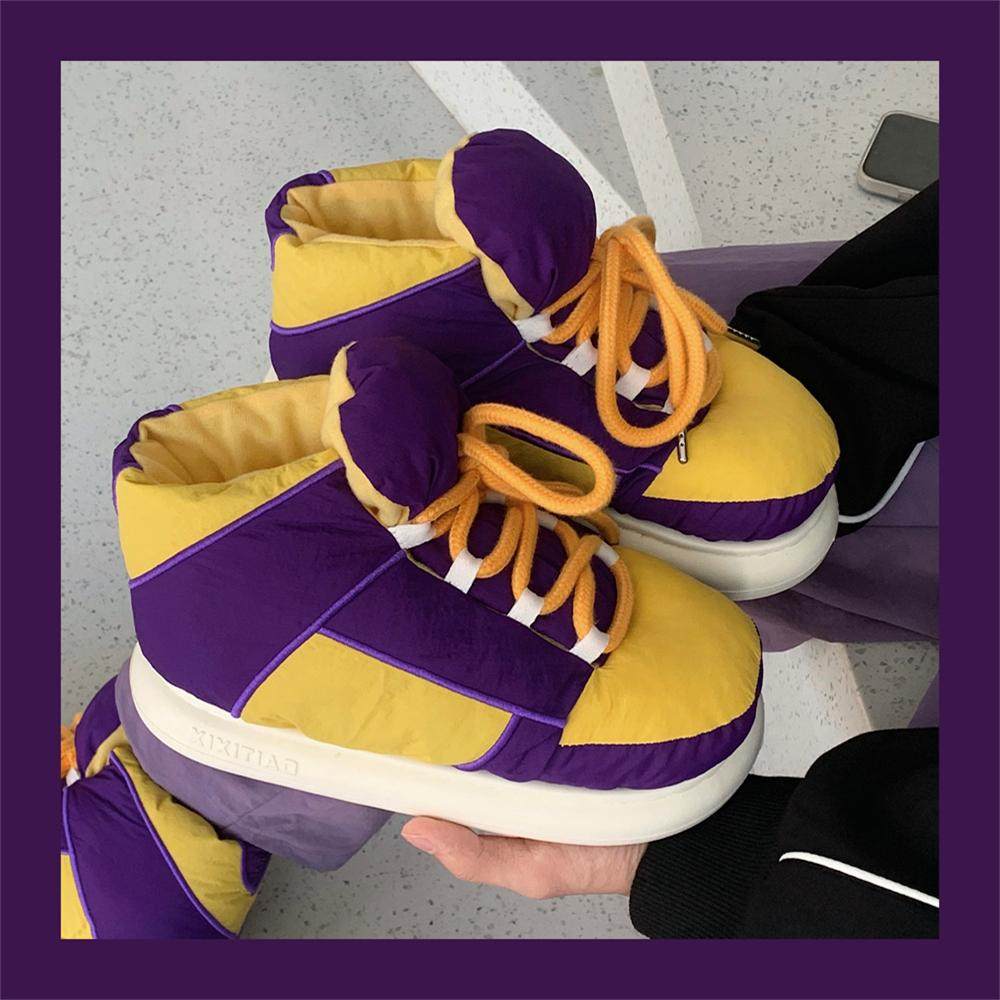 细细条 个性拼色胖胖面包鞋男女时尚情侣冬季外穿潮酷运动风棉鞋,淘宝优惠券,粉丝福利购,淘宝优惠卷