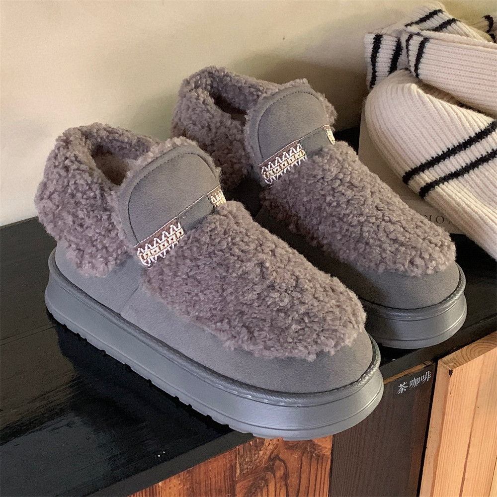 细细条 男士时尚户外短筒棉靴韩版ins复古创意刺绣个性厚底雪地靴,淘宝优惠券,粉丝福利购,淘宝优惠卷