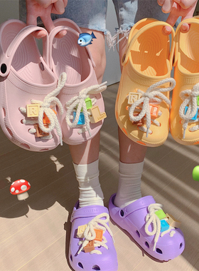 细细条创意积木系带鞋子装饰品
