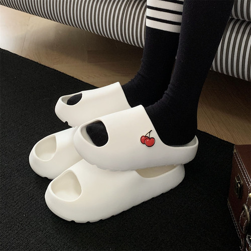 细细条 樱桃拖鞋女夏季情侣百搭时尚外穿踩屎感厚底防滑凉拖鞋ins - 图1