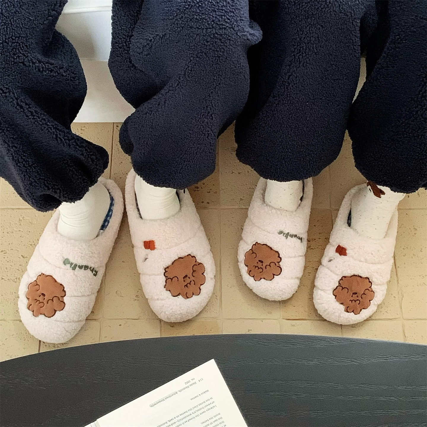 细细条 正版miiiiichan联名棉拖鞋男女冬可拆卸鞋垫可爱毛毛鞋ins,淘宝优惠券,粉丝福利购,淘宝优惠卷