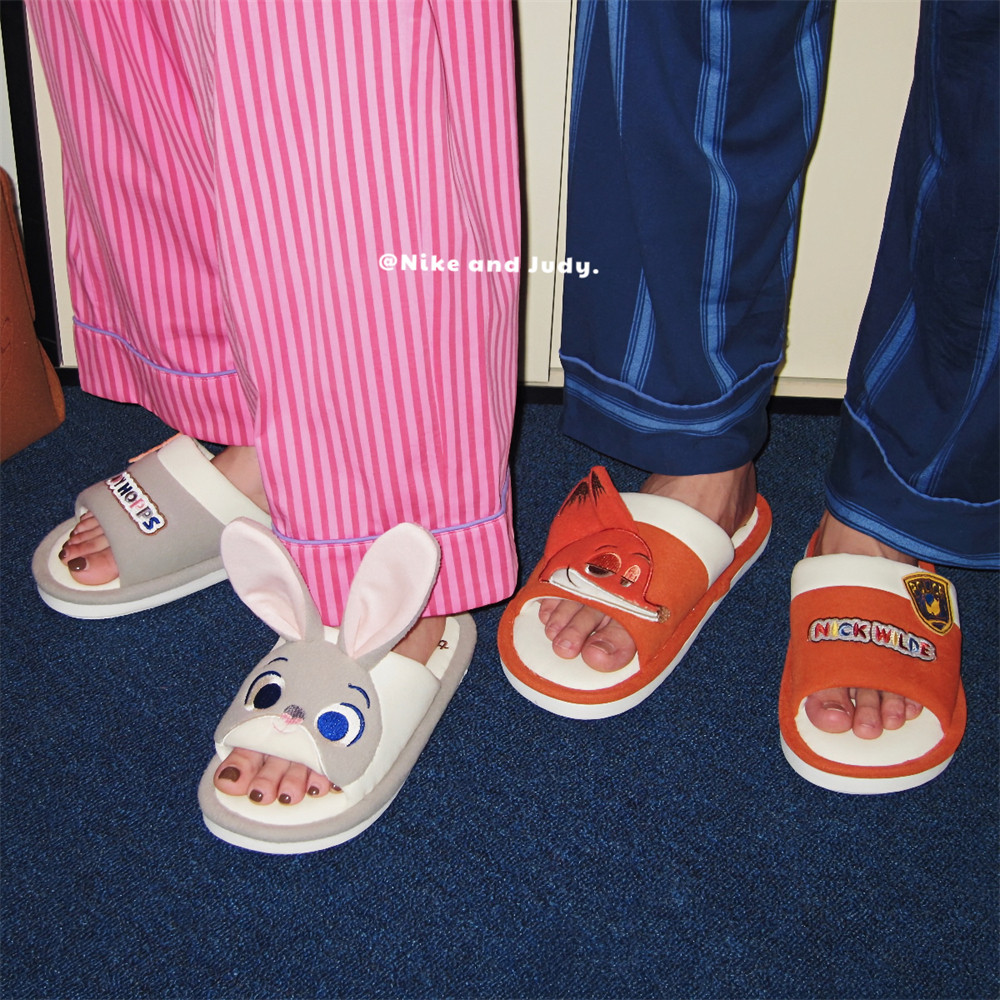细细条 迪士尼正版尼克朱迪棉麻拖鞋男女春夏舒适居家情侣地板鞋,淘宝优惠券,粉丝福利购,淘宝优惠卷