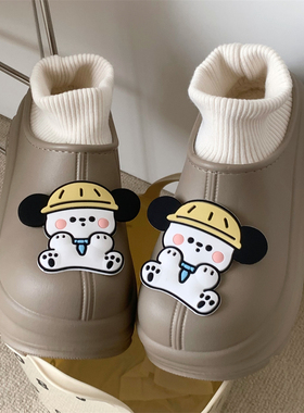 细细条可爱腮红狗狗鞋子装饰品