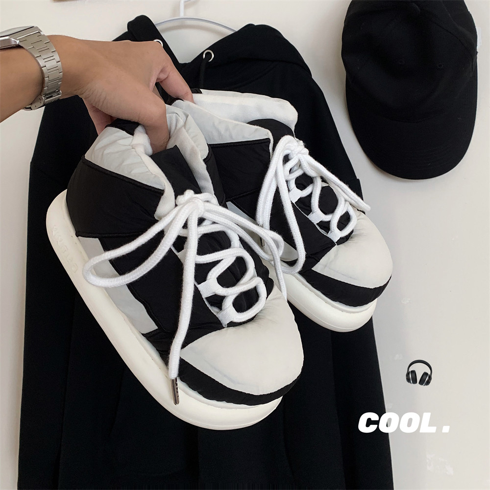 细细条 个性拼色胖胖面包鞋男女时尚情侣冬季外穿潮酷运动风棉鞋,淘宝优惠券,粉丝福利购,淘宝优惠卷