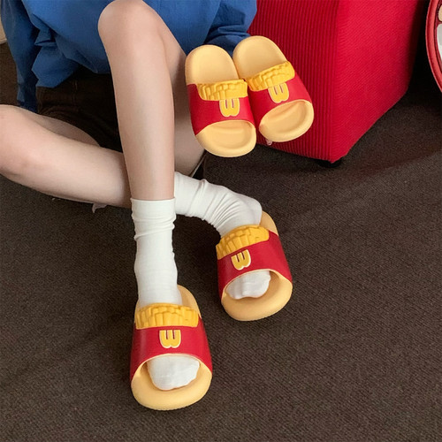 细细条 儿童可爱薯条拖鞋夏eva防滑男童女童外穿居家亲子足弓凉拖 - 图3