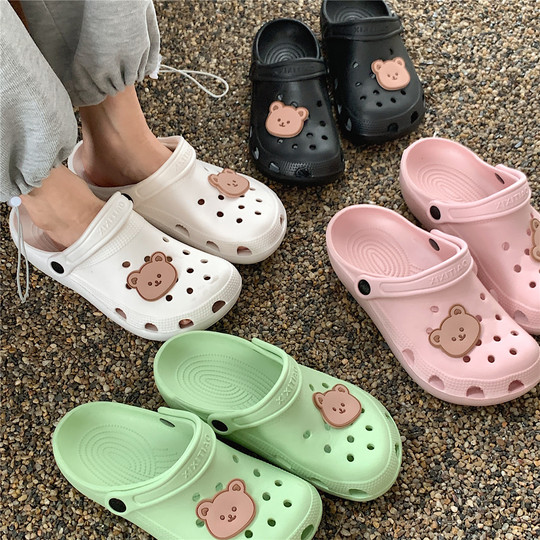 Slim hole shoes cute ins Baotou Beach