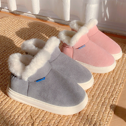 细细条 外穿保暖加绒加厚时尚雪地靴男女2025简约百搭情侣棉鞋冬 - 图0