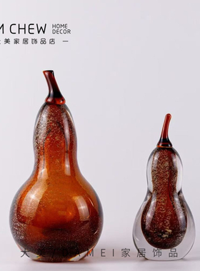 轻奢现代彩色金箔琉璃苹果送礼品平平安安幸福吉祥家居儿童房摆件