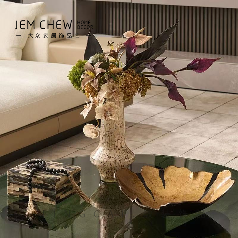 轻奢现代样板间餐厅餐桌上创意火焰玻璃果盘摆件茶几软装搭配家居 - 图2