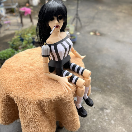 恐怖诡异吓人提线木偶人偶氛围布景舞台道具布景装饰摆件吊诡娃娃 - 图3