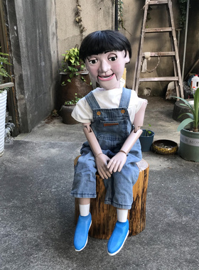 木偶人腹语道具嘴巴眼睛嘴唇可动