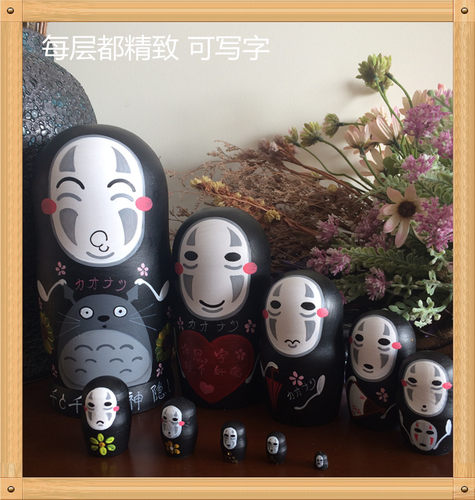 俄罗斯套娃10层无颜男厂家直销手绘椴木免费写字包邮传统手工艺 - 图1