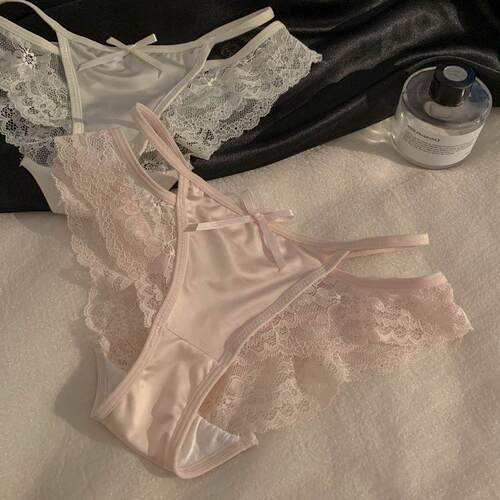 女生法式纯欲镂空低腰女士细带高开叉性感蕾丝内裤女2026新款冰丝 - 图3