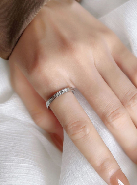 钛钢戒指女情侣英文字母食指环潮
