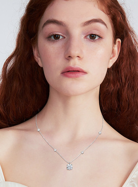 网红ins轻奢潮莫桑石项链感设计小众925纯银满天星点项坠