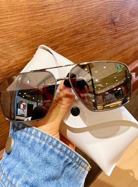 双梁方形复古男士偏光变色太阳镜