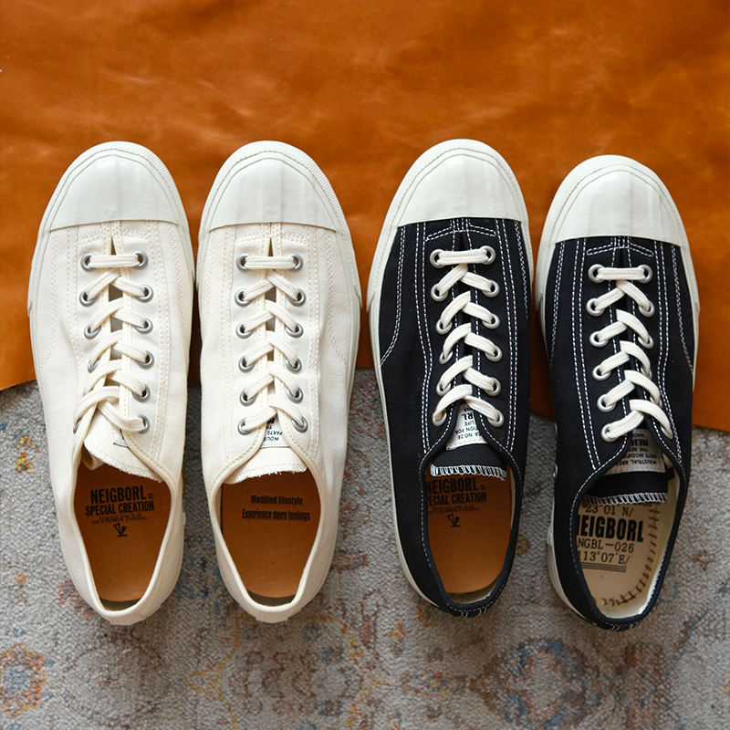 中古Remake商店2025新款小众设计感休闲帆布鞋简约男女百搭板鞋 - 图1