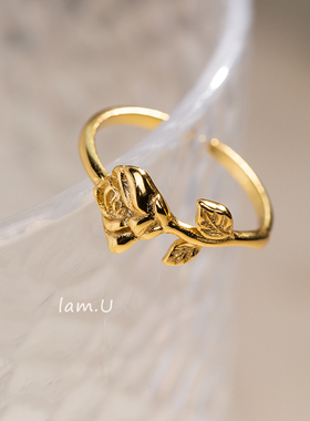 一半诗意纯手工打造开口戒指