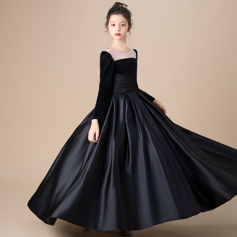高端秋冬新款乐团演出少女童公主裙音乐会钢琴大小提琴演奏晚礼服,淘宝优惠券,粉丝福利购,淘宝优惠卷