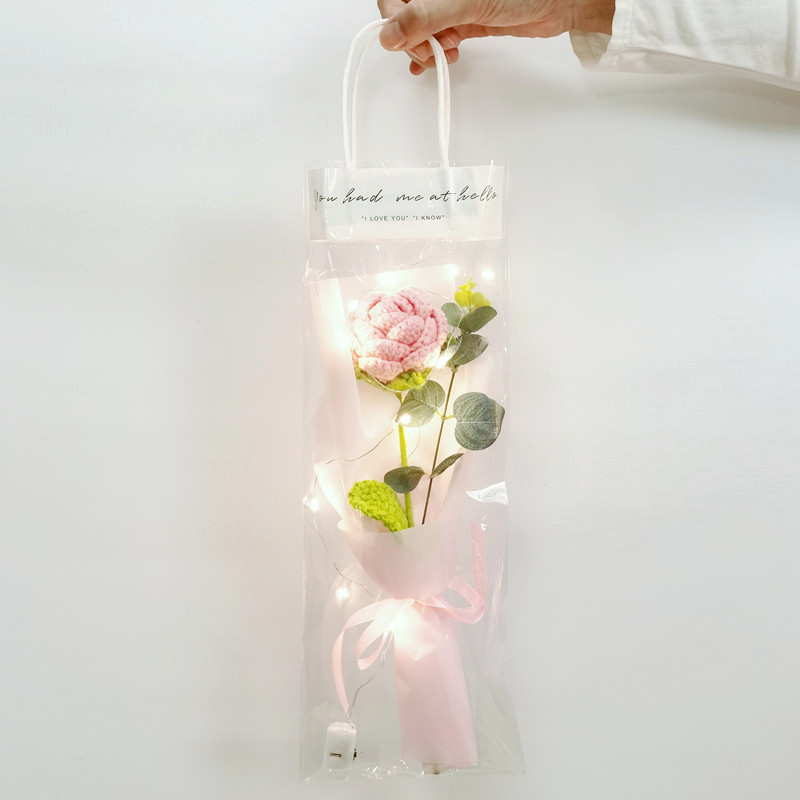 手工编织毛线花束成品康乃馨向日葵情人节活动送朋友女客户小礼物 - 图3