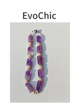 北欧极简天然紫水晶珍珠项链