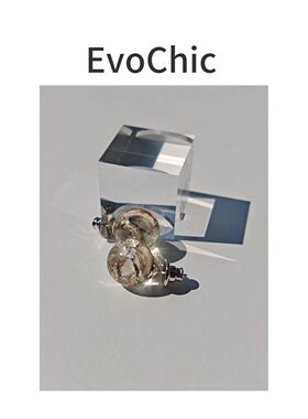 天然黄阿赛耳钉极简耳环