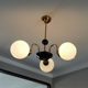 Silver vintage small milk white iron chandelier