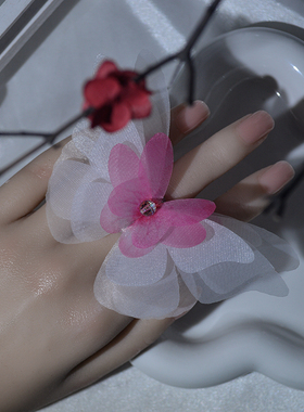 10厘米民族风甜美蝴蝶开口戒指复古风表演出小众高级设计活扣指环