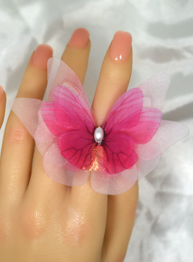 爆款宫廷复古国风蝴蝶开口戒指活口指环小众甜美气质表演百搭舞蹈