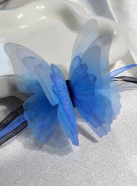 立体蝴蝶项链国风饰品民族风脖颈链女复古新中式中国风锁骨链舞蹈