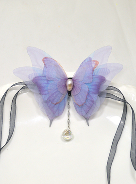 新中式轻奢小众复古高级感旗袍演出国潮蝴蝶项链国潮锁骨链脖颈带