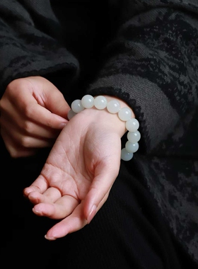 天然新疆和田玉玉器工厂店和田玉青海料羊脂玉羊脂@手串手饰送证