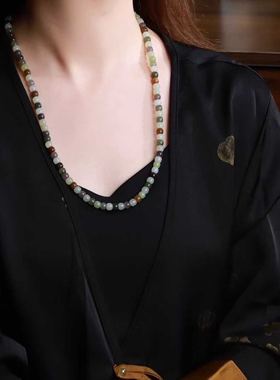 玉器工艺品天然新疆和田玉青海料糖料黄口料老型珠多宝珠链多用款