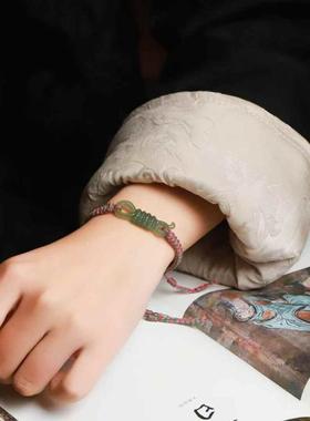 同心结手链青海料湖水绿