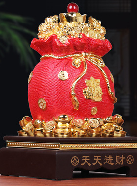 沙金黄金袋子摆件金钱袋工艺品布袋存钱罐大店铺开业招财礼品