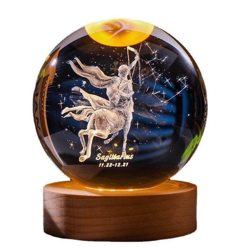 十二星座发光水晶球3D内雕小夜灯金牛座双子座送女生女孩生日礼物,淘宝优惠券,粉丝福利购,淘宝优惠卷