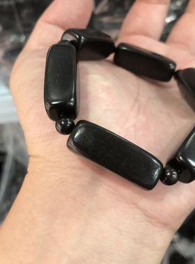 紫光方块黑檀手串黑檀木民族男女复古文玩手链佛珠文艺饰品单圈