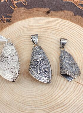 牙齿复古大小号手工镶嵌包银