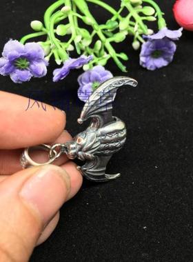 复古纯银蝙蝠保护套吊坠特价包邮
