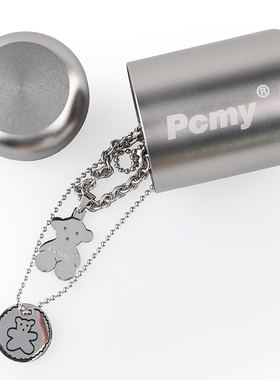 嘻哈街舞潮牌小熊叠戴钛钢项链