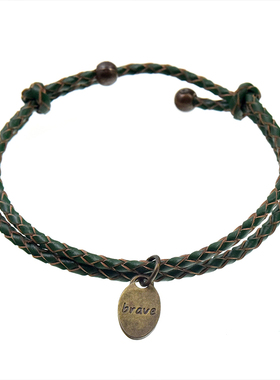 潮牌情侣皮质古铜复古百搭手链