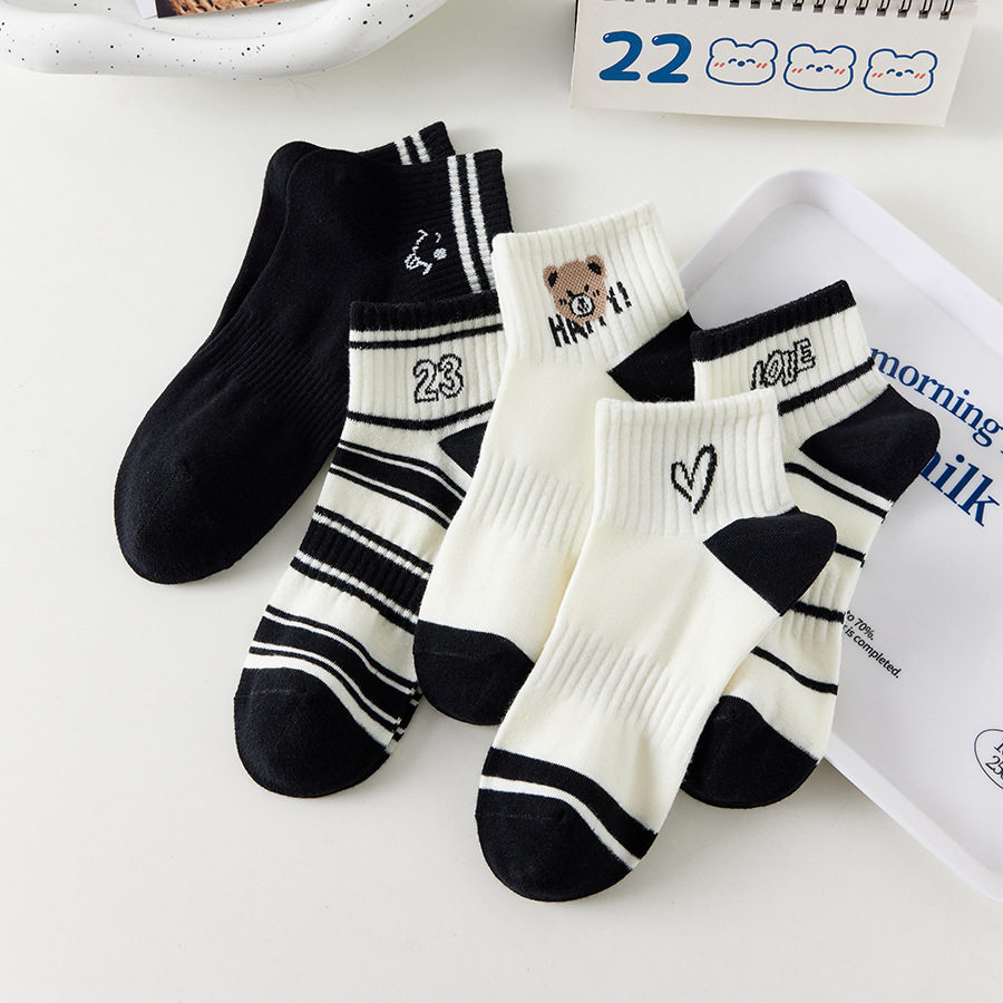 春夏季薄款ins潮百搭卡通运动吸汗船袜子学院女士学生字母短袜女,淘宝优惠券,粉丝福利购,淘宝优惠卷