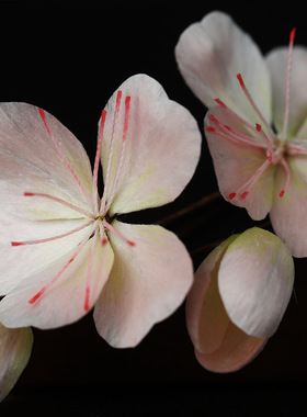 非遗缠丝绒花小桃花发夹中国风