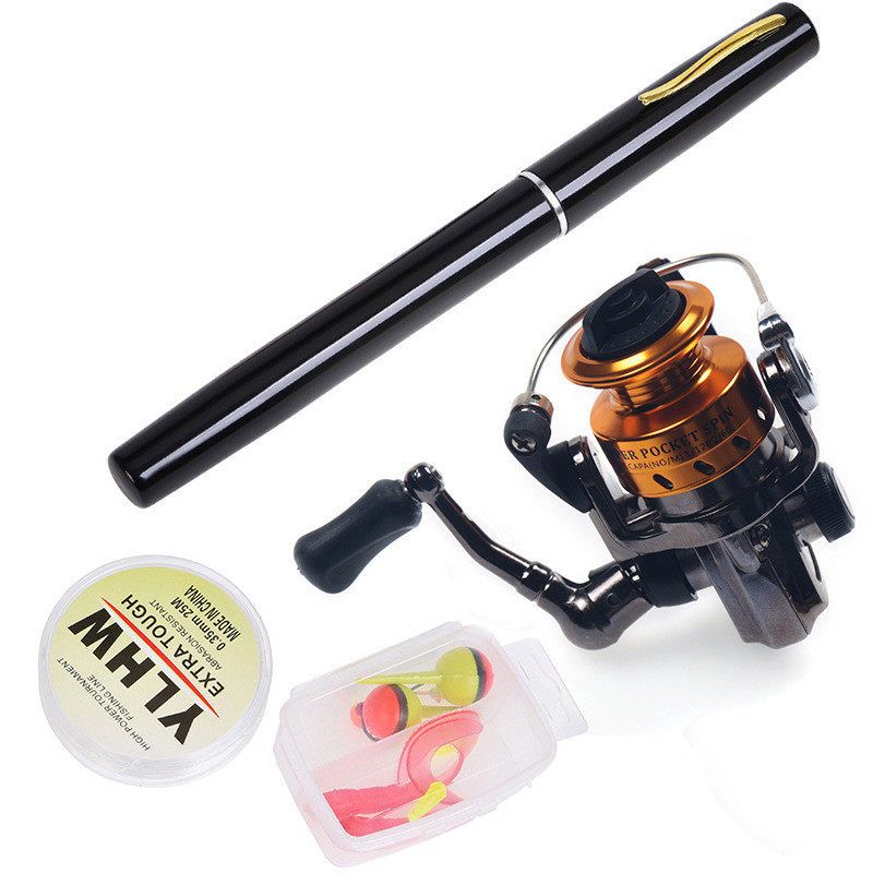 超短矶杆渔具杆迷你袖珍钢笔杆1.6m钢笔鱼竿套装金属轮冰钓竿海竿,淘宝优惠券,粉丝福利购,淘宝优惠卷