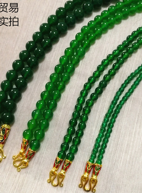 天然绿玛瑙佛牌链子男女款项链